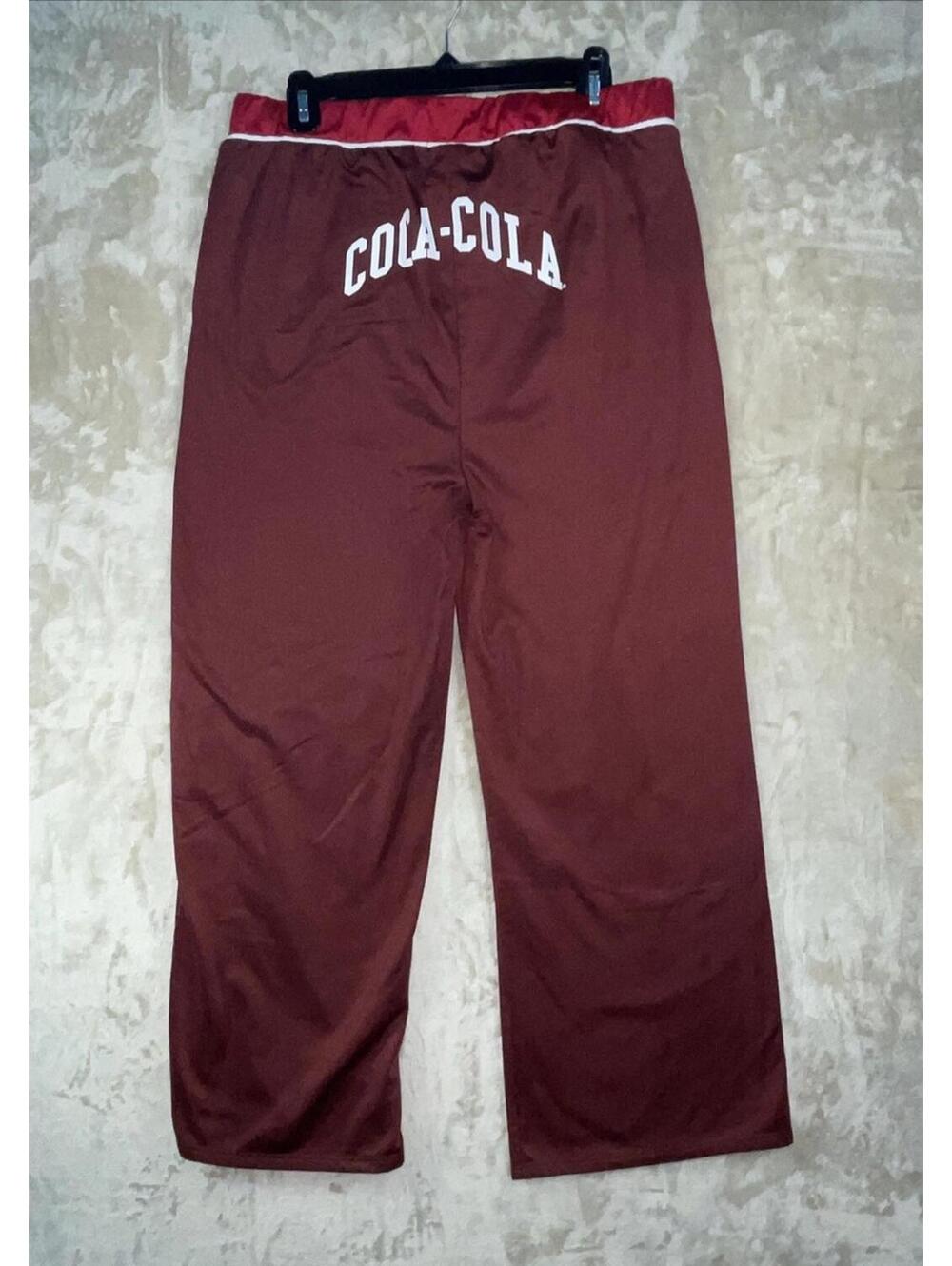 Coca-Cola Women’s Track/Jogging Pants Size LARGE *Missing Drawstring* Maroon